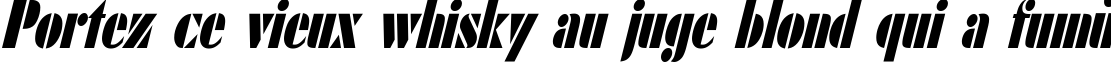 Пример написания шрифтом ShablonCond Oblique текста на французском