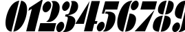 Пример написания цифр шрифтом ShablonCond Oblique