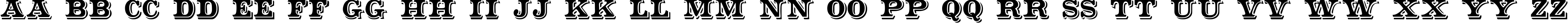 Пример написания английского алфавита шрифтом Shadowed Serif