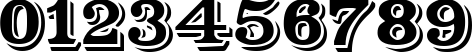 Пример написания цифр шрифтом Shadowed Serif