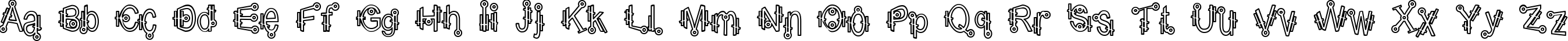 Пример написания английского алфавита шрифтом Shamantics Hollow