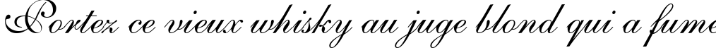 Пример написания шрифтом Shelley Volante BT текста на французском