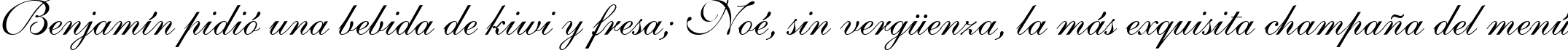 Пример написания шрифтом Shelley Volante BT текста на испанском