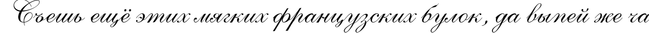 Пример написания шрифтом ShellyAllegroC текста на русском