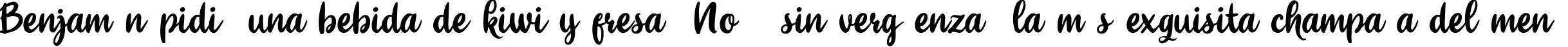 Пример написания шрифтом Shitoberry текста на испанском