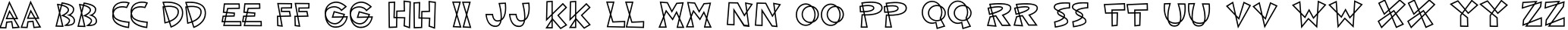 Пример написания английского алфавита шрифтом ShoeString