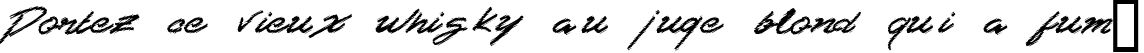 Пример написания шрифтом Shredder текста на французском