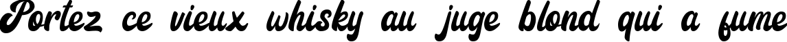 Пример написания шрифтом Signature текста на французском