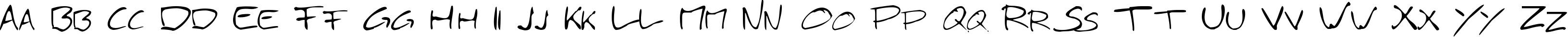 Пример написания английского алфавита шрифтом Simply21