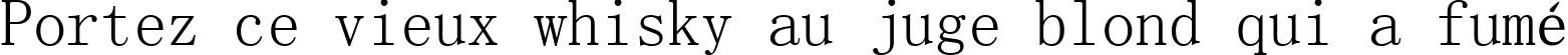 Пример написания шрифтом SimSun текста на французском