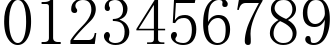 Пример написания цифр шрифтом SimSun