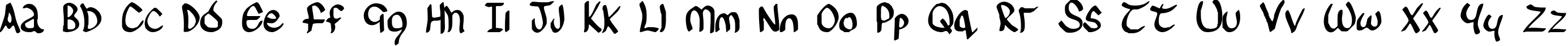 Пример написания английского алфавита шрифтом Sinead