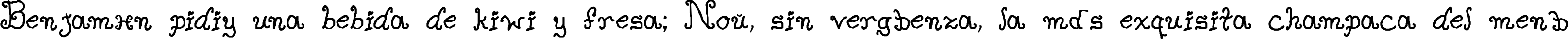 Пример написания шрифтом Single GyrlCyr текста на испанском