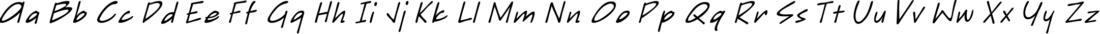 Пример написания английского алфавита шрифтом Sketchpad Note  Italic