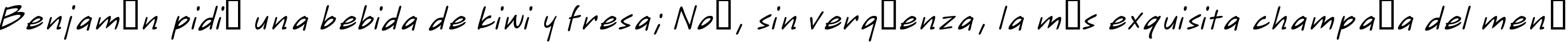 Пример написания шрифтом Sketchpad Note  Italic текста на испанском