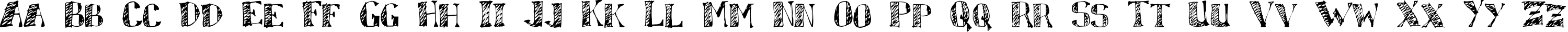 Пример написания английского алфавита шрифтом Sketchy