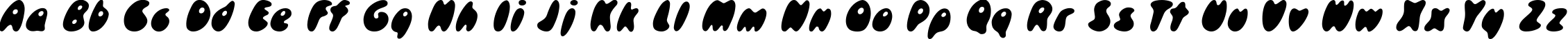 Пример написания английского алфавита шрифтом Skidoos Cyr Italic