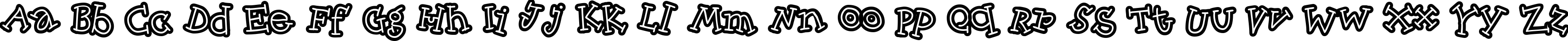 Пример написания английского алфавита шрифтом SkinnyCapKick