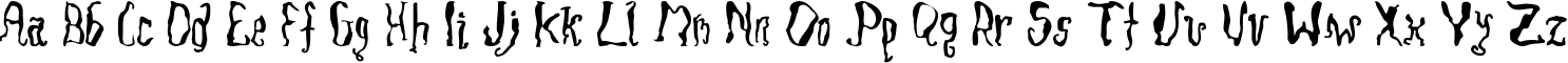 Пример написания английского алфавита шрифтом SlackScript