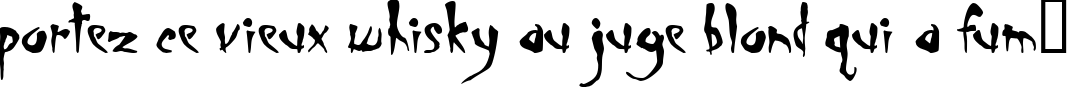 Пример написания шрифтом Smegalomania текста на французском