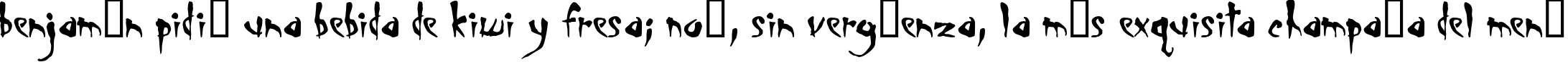 Пример написания шрифтом Smegalomania текста на испанском
