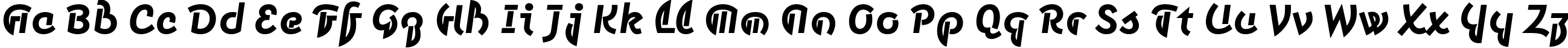 Пример написания английского алфавита шрифтом Smena Bold