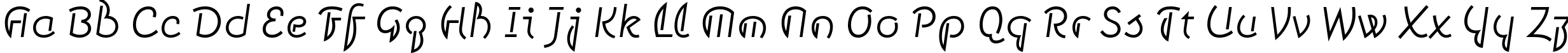 Пример написания английского алфавита шрифтом Smena Light