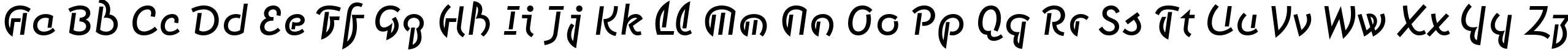 Пример написания английского алфавита шрифтом Smena Medium
