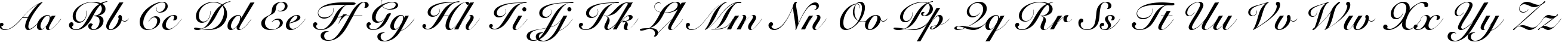 Пример написания английского алфавита шрифтом Snell Bold BT