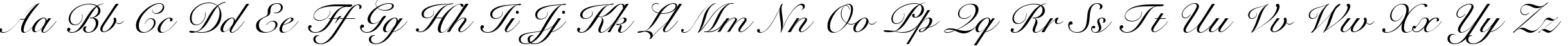 Пример написания английского алфавита шрифтом Snell BT