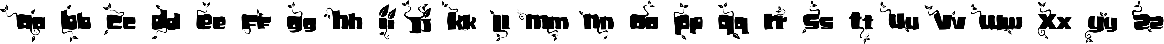 Пример написания английского алфавита шрифтом SoupLeaf