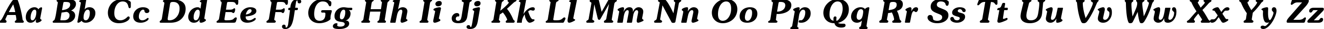 Пример написания английского алфавита шрифтом Souvenir Demi Italic BT