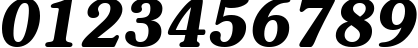Пример написания цифр шрифтом Souvenir Demi Italic BT
