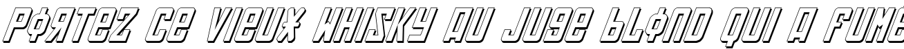 Пример написания шрифтом Soviet 3D Italic текста на французском