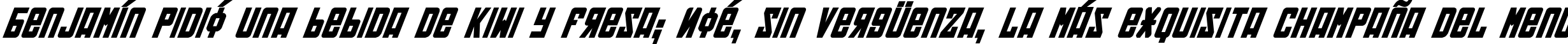 Пример написания шрифтом Soviet Bold Italic текста на испанском