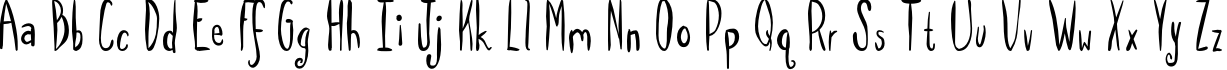 Пример написания английского алфавита шрифтом SpillMilk