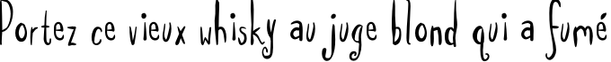 Пример написания шрифтом SpillMilk текста на французском