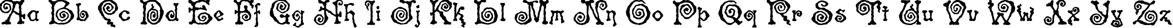 Пример написания английского алфавита шрифтом Spinstee