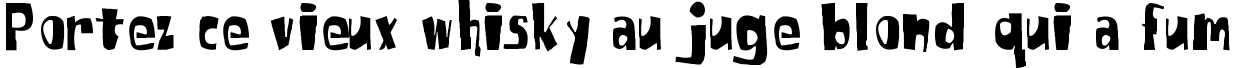 Пример написания шрифтом SpongeFont SquareType текста на французском