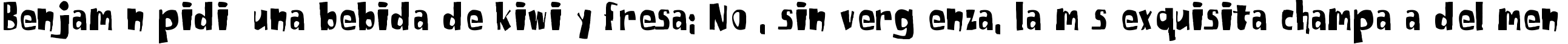 Пример написания шрифтом SpongeFont SquareType текста на испанском