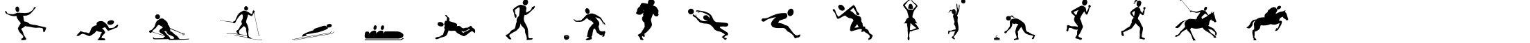 Пример написания английского алфавита шрифтом SportsFigures