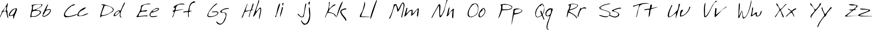 Пример написания английского алфавита шрифтом Stan's Hand