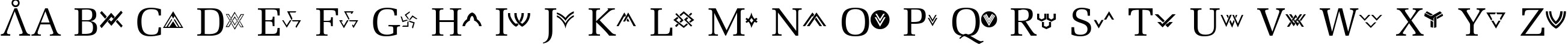 Пример написания английского алфавита шрифтом Stargate