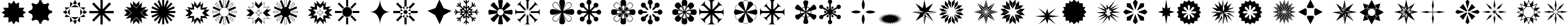 Пример написания английского алфавита шрифтом Stars1