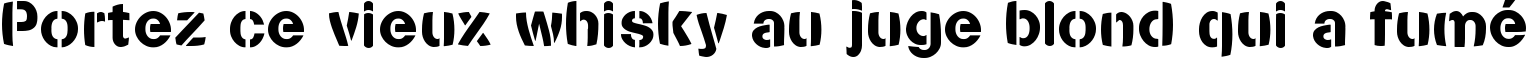Пример написания шрифтом Stencilia-Bold текста на французском