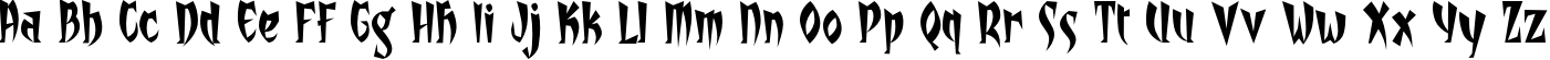 Пример написания английского алфавита шрифтом Stiltskin