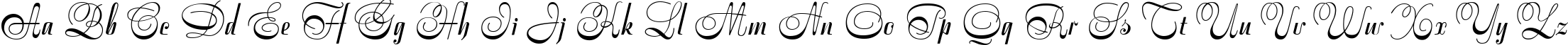 Пример написания английского алфавита шрифтом Stradivari script