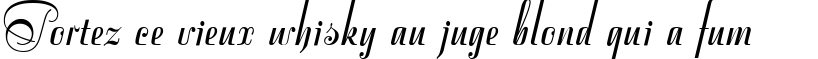 Пример написания шрифтом Stradivari script текста на французском