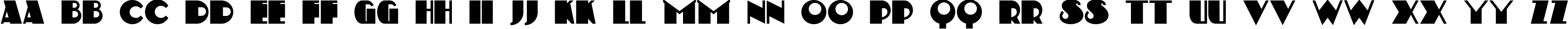 Пример написания английского алфавита шрифтом Stravinski Deco