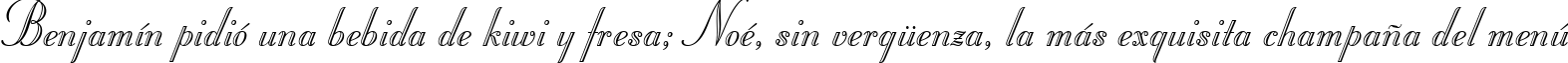 Пример написания шрифтом Stuyvesant BT текста на испанском